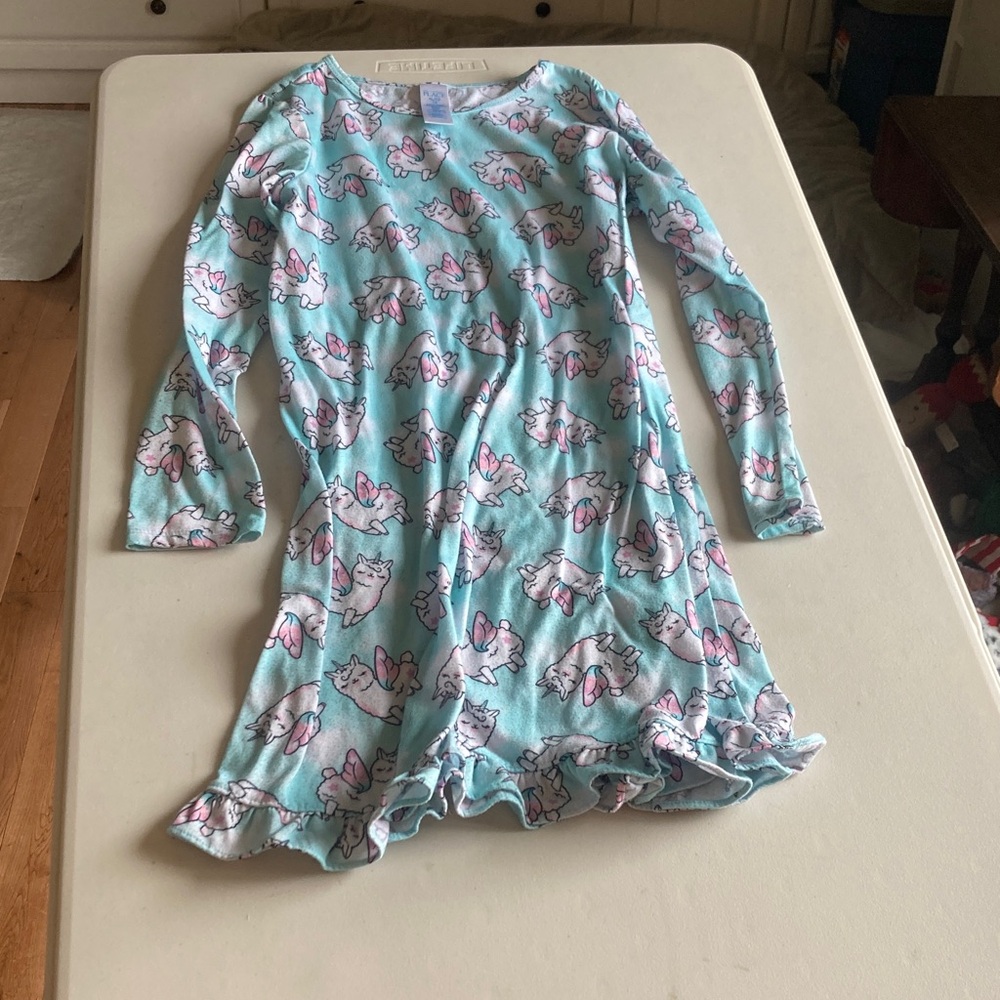 The Children's Place Aqua Unicorn Long Sleeve Pajama Top